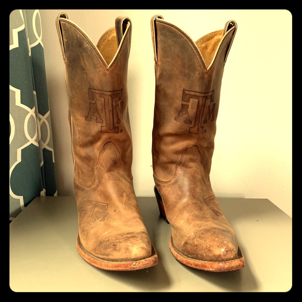 Nocona Brown Heeled Texas A&M Boots